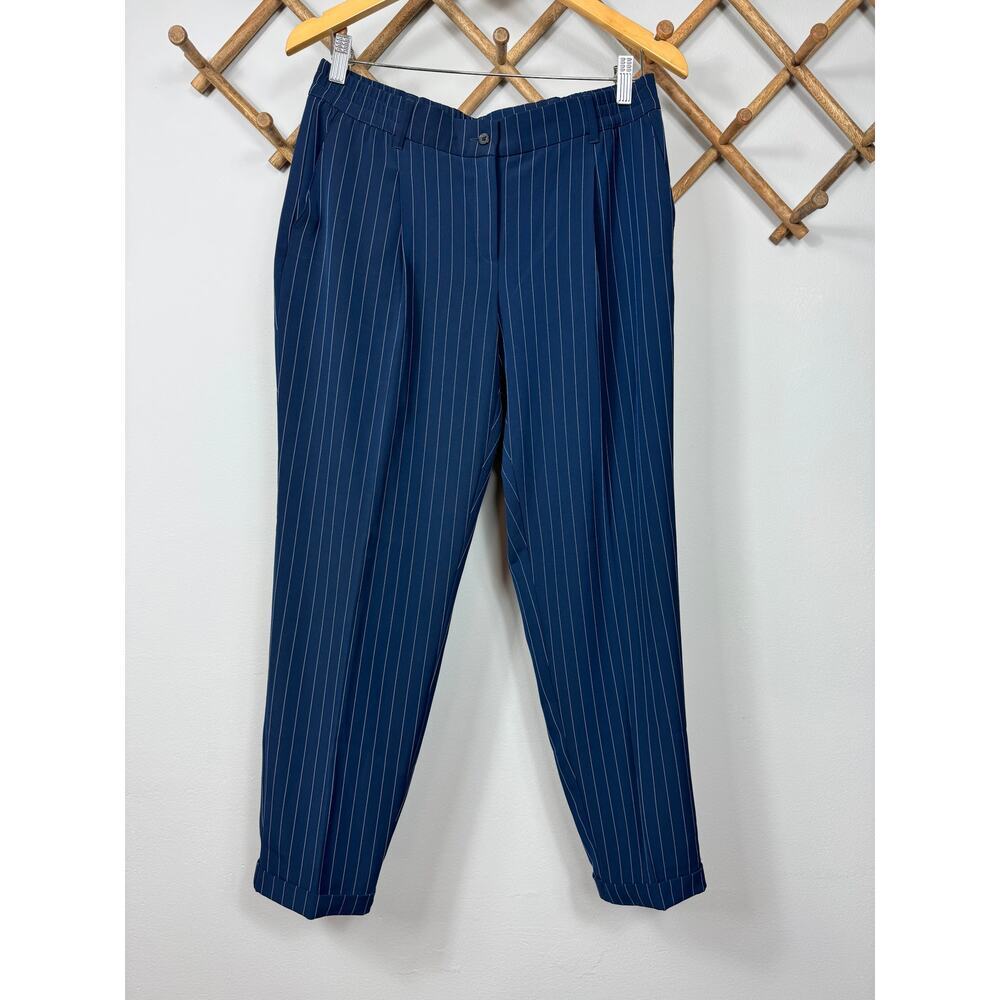 Bar lll Navy Pinstripe Trouser Blue/White Size 6